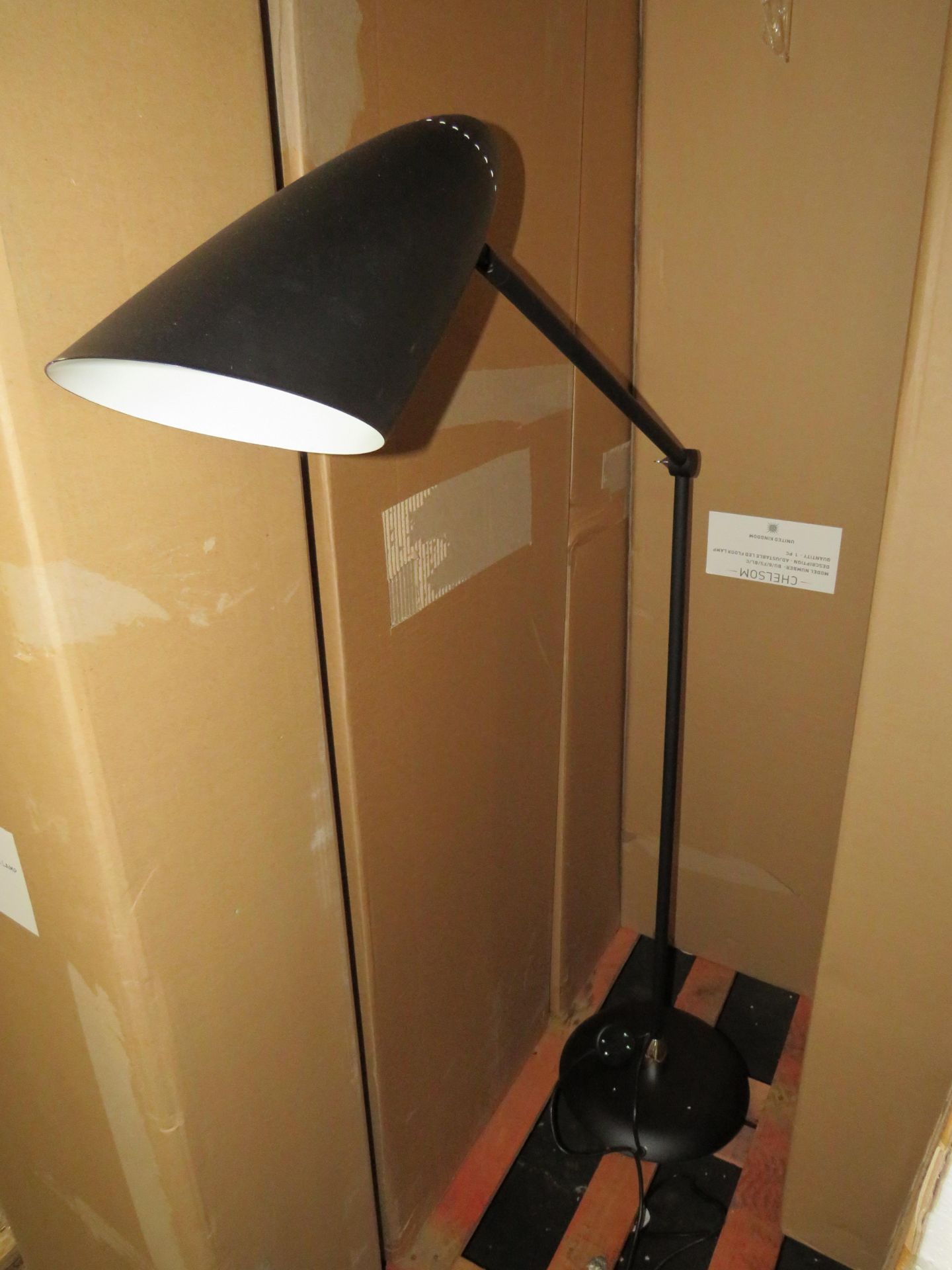 Chelsom - Adjustable LED Floor Lamp Black & Chrome BU/8/FS/BL/C - New & Boxed.