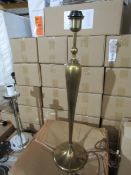 Chelsom Lighting Brushed Brass Tall Table Lamp - Good Condition.