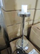 Chelsom Lighting Odeon Table Lamp, Polished Chrome - Good Condition & No Shade.