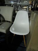 Heals Eames DSW Side Chair New Height 04 White 02 Golden Maple Base 05 Glides RRP Â£445.00
