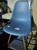 Heals Eames DSW Side Chair New Height 83 Sea Blue 65 Ash Honey Tone Base 05 Glides RRP Â£460.00
