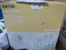 Carrao 12" desk fan, uncehcked and boxed