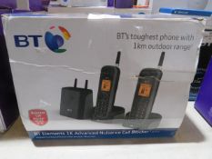 Bt Elements 1K advanced call blocker set of 2 phones with a 1Km range, uncehcked and boxed