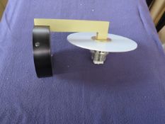 Chelsom - Black & Brushed Brass Wall Light - No Shade Included - Good Condition & Boxed.