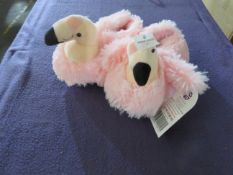 Addcare - Flamingo Fluffy Slippers - Size 11 - 3 - Unused.