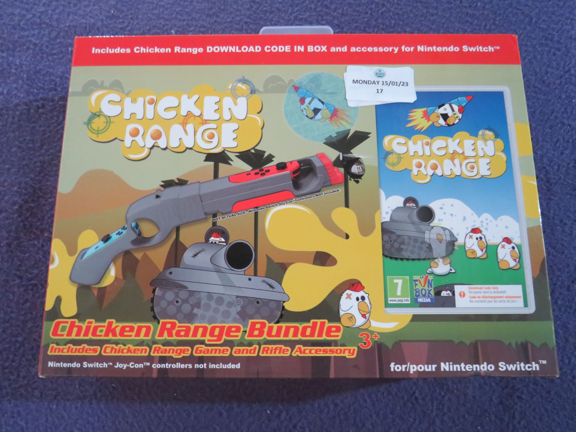 Nintendo Switch Chicken Range Set ( Rifle Accessory & Game ) - Untested & Boxed.