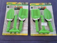 2x Kinzo Garden - 3-Piece Garden Tool Set - Unused.