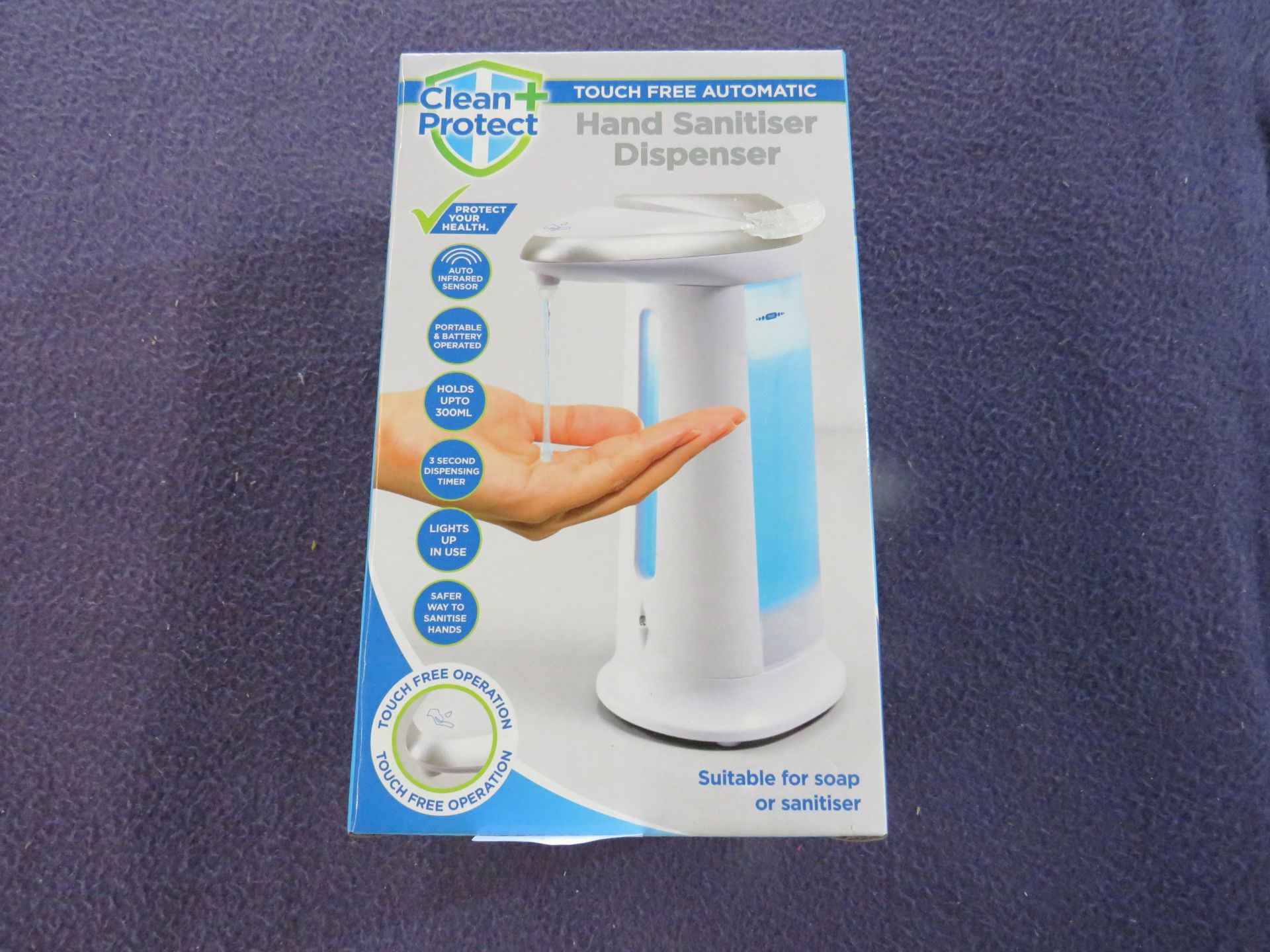 5x Clean & Protect - Touch Free Automatic Hand Sanitiser Dispenser - Unused & Boxed.