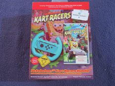 Nintendo Switch Nickelodeon Kart Racers Set ( Steering Accessory & Game ) - Untested & Boxed.