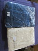3x Thomas Kneale - Double Fame Retardant Fitted Double Valance Sheet ( 137x191cm ) - Navy - Unused &