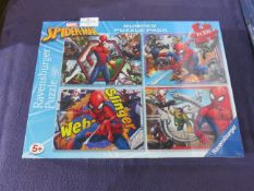 Ravensburger - Spiderman 4-100 Piece Puzzles - New & Packaged.