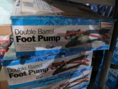 12x Streetwize - Double Barrel Foot Pump - Please Note This Item Is A Return and Is Completely