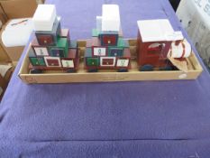 2x Wooden Christmas Train Advent Calendar - Unused, Packaging May Be Damaged.