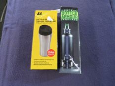 1x AA - Vacuum Insulated Travel Tumbler - 350ml - Unused & Boxed. 1x Conceal Insulate - Bottle