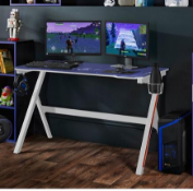 Lloyd Pascal Velar Gaming Desk with Tempered Glass White and Blue RRP œ299.00 Lloyd Pascal Velar