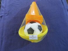 Mini Football Set - Includes 8 Cones & 1 Ball - Unused.