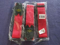 3x Red Guitar Straps - Unused & Packaged.