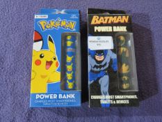 1x Batman - Powerbank - Unused & Boxed. 1x Pokemon - Power Bank - Unused & Boxed.