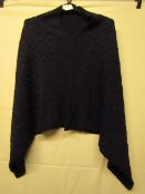 Knitted Poncho Navy One Size New & Packaged