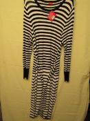 Together Dress Black/White Stripe Size 22 New With Tags