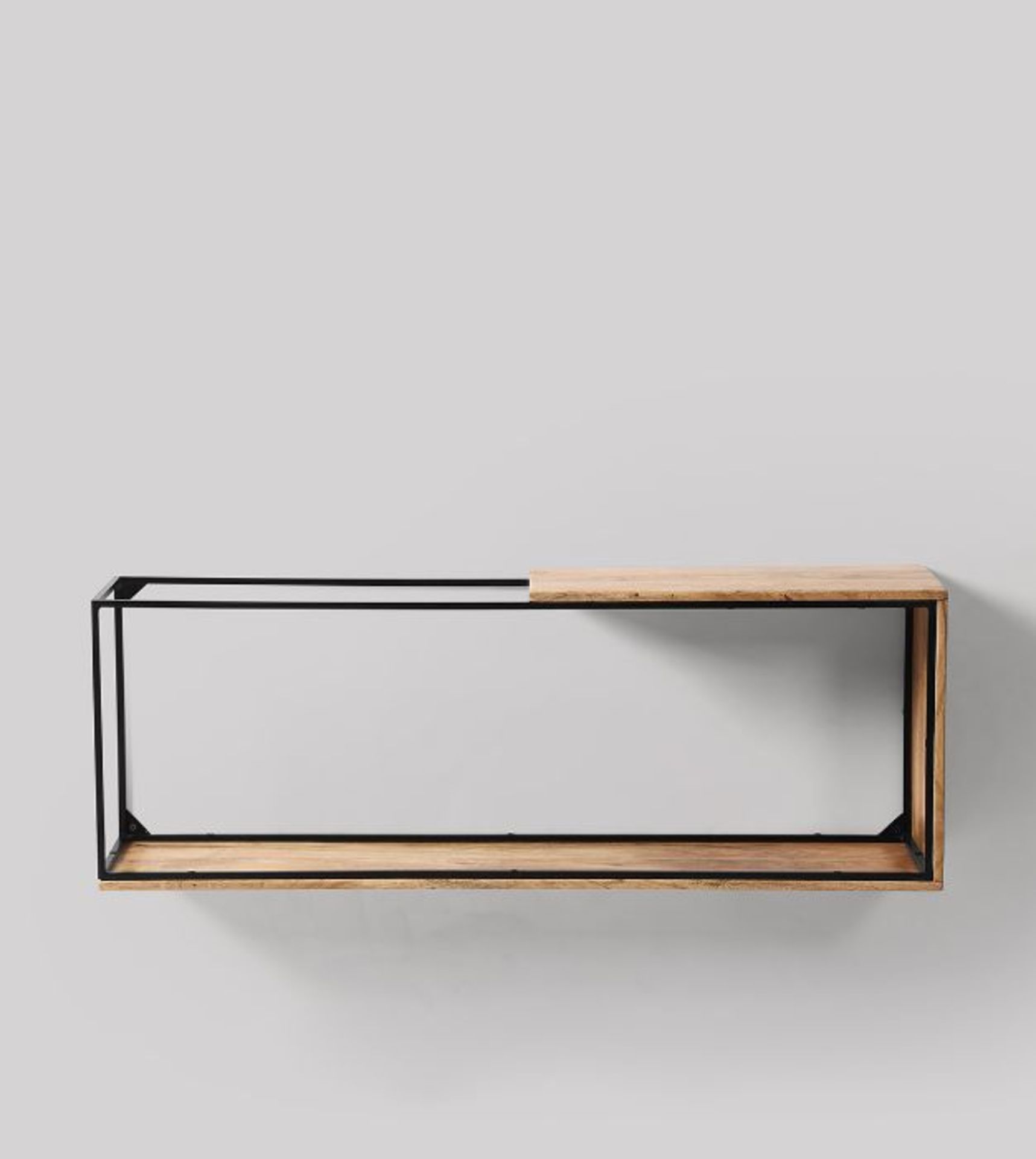 Swoon Lubeck Floating Shelf in Mango and Black Steel RRP £ 129 SKU SWO-GW-lubeckshelvinglargemn-A+ P - Image 2 of 5