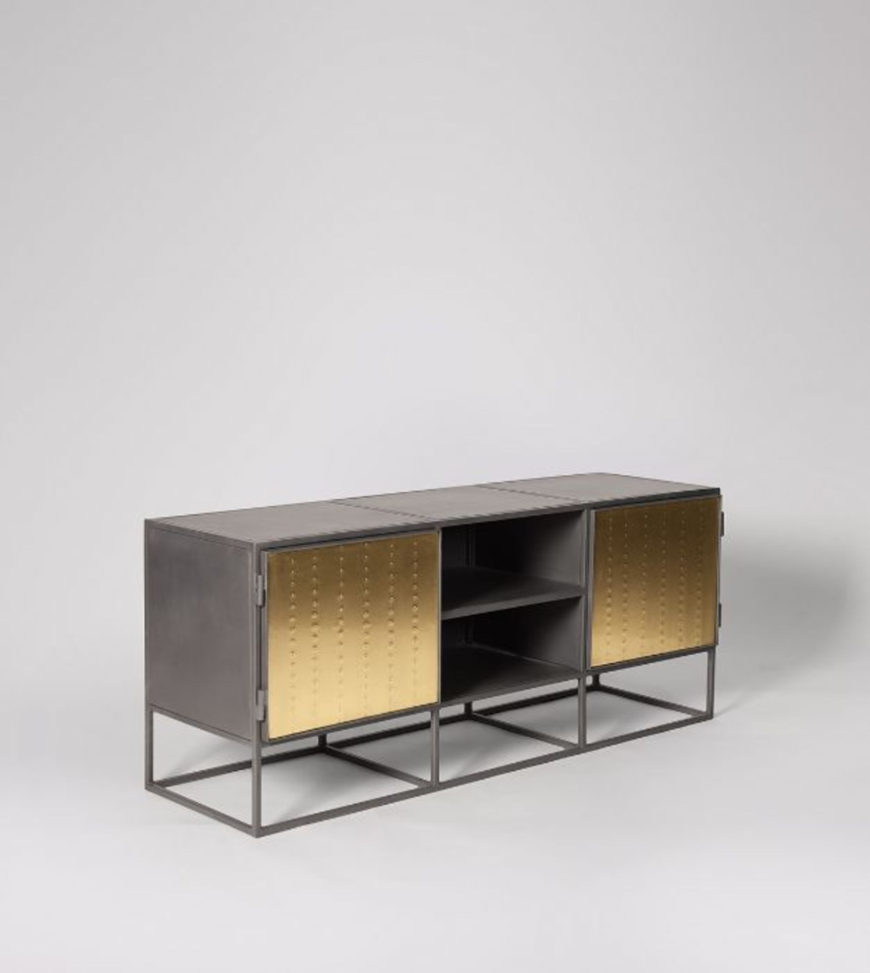 Swoon Everett Media Unit in SteelBrushed Iron RRP £379 SKU SWO-GW-everettmediabrushiron-A+ PID SWO-G - Image 3 of 6