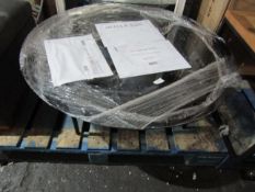 Heals Flume Round Coffee Table Smoke RRP Â£549.00 A contemporary table featuring smoked glass and