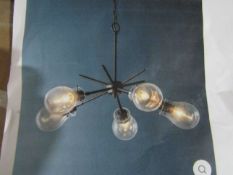 Salmour 5 Pendant Light, Unchecked & Boxed, Viewing Is Advised.