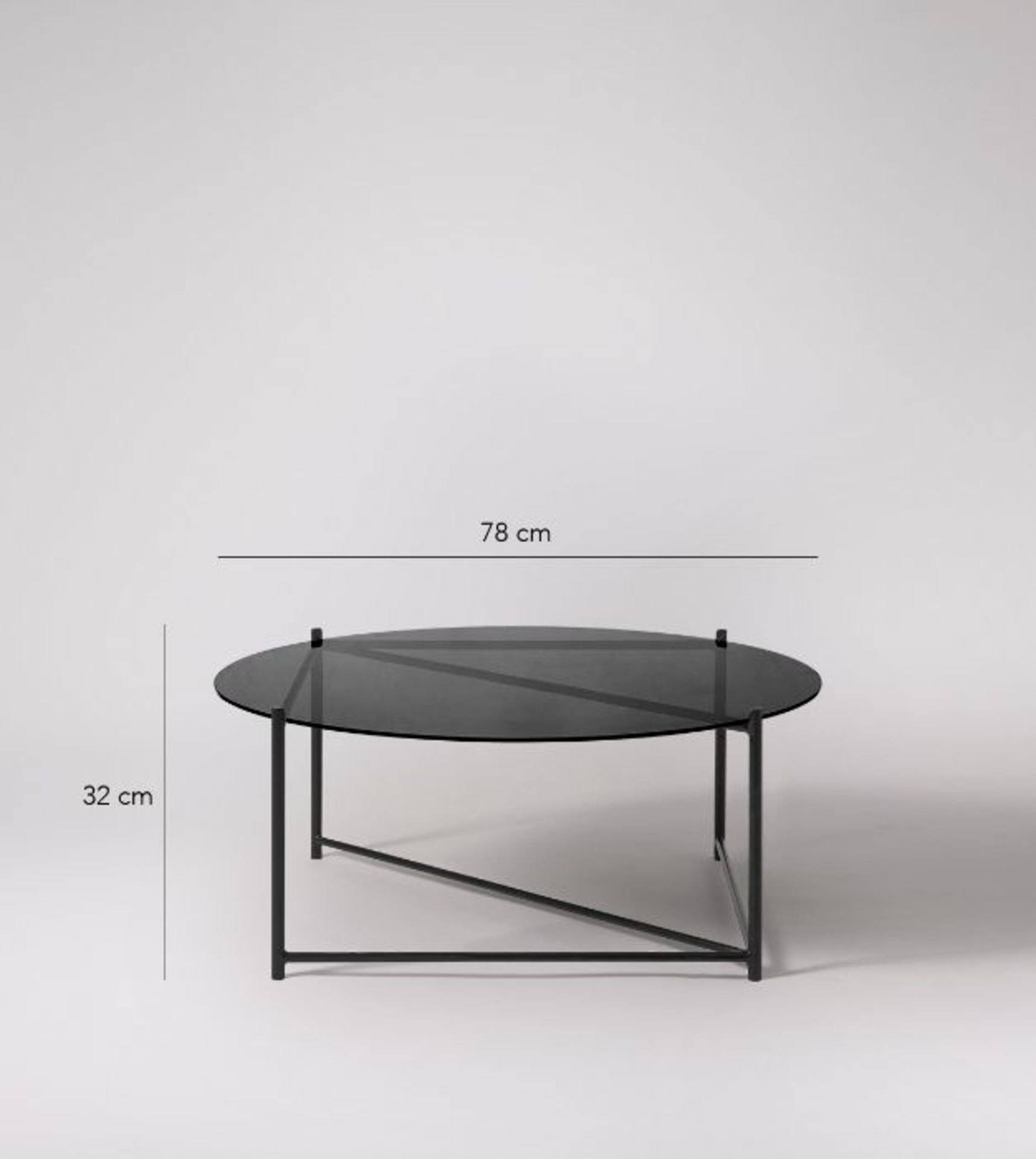 Swoon Linnun Coffee Table Black Steel & Smoked Glass RRP £329.00 SKU SWO-GW-linnuncoffsgl-A+ PID SWO - Image 6 of 6