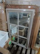 Cotswold Wilton Grey Pannel Window Mirror, Good Condition & Boxed.