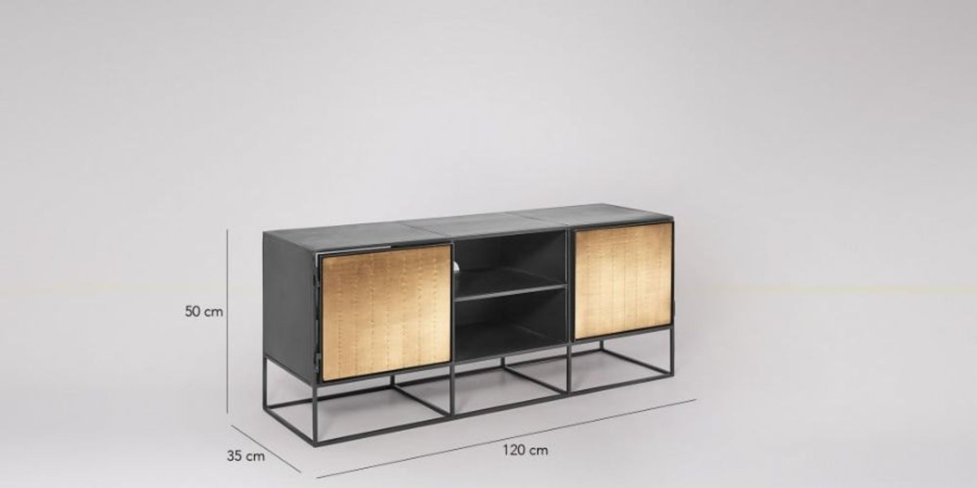 Swoon Everett Media Unit in SteelBrushed Iron RRP £379 SKU SWO-GW-everettmediabrushiron-A+ PID SWO-G - Image 6 of 6