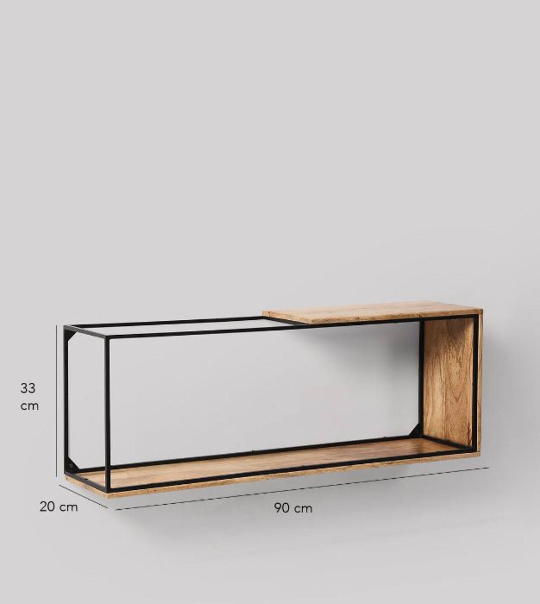 Swoon Lubeck Floating Shelf in Mango and Black Steel RRP £ 129 SKU SWO-GW-lubeckshelvinglargemn-A+ P - Image 5 of 5