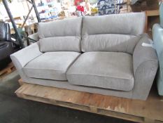 Oak Furnitureland Jensen Silver 3 Seater Sofa with Coral Accent RRP ??899.99 SKU OAK-APM-ST-JSN003-