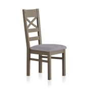 Oak Furnitureland St Ives Light Grey Painted Chair with Dappled Silver Fabric Seat (Pair) RRP ?380.