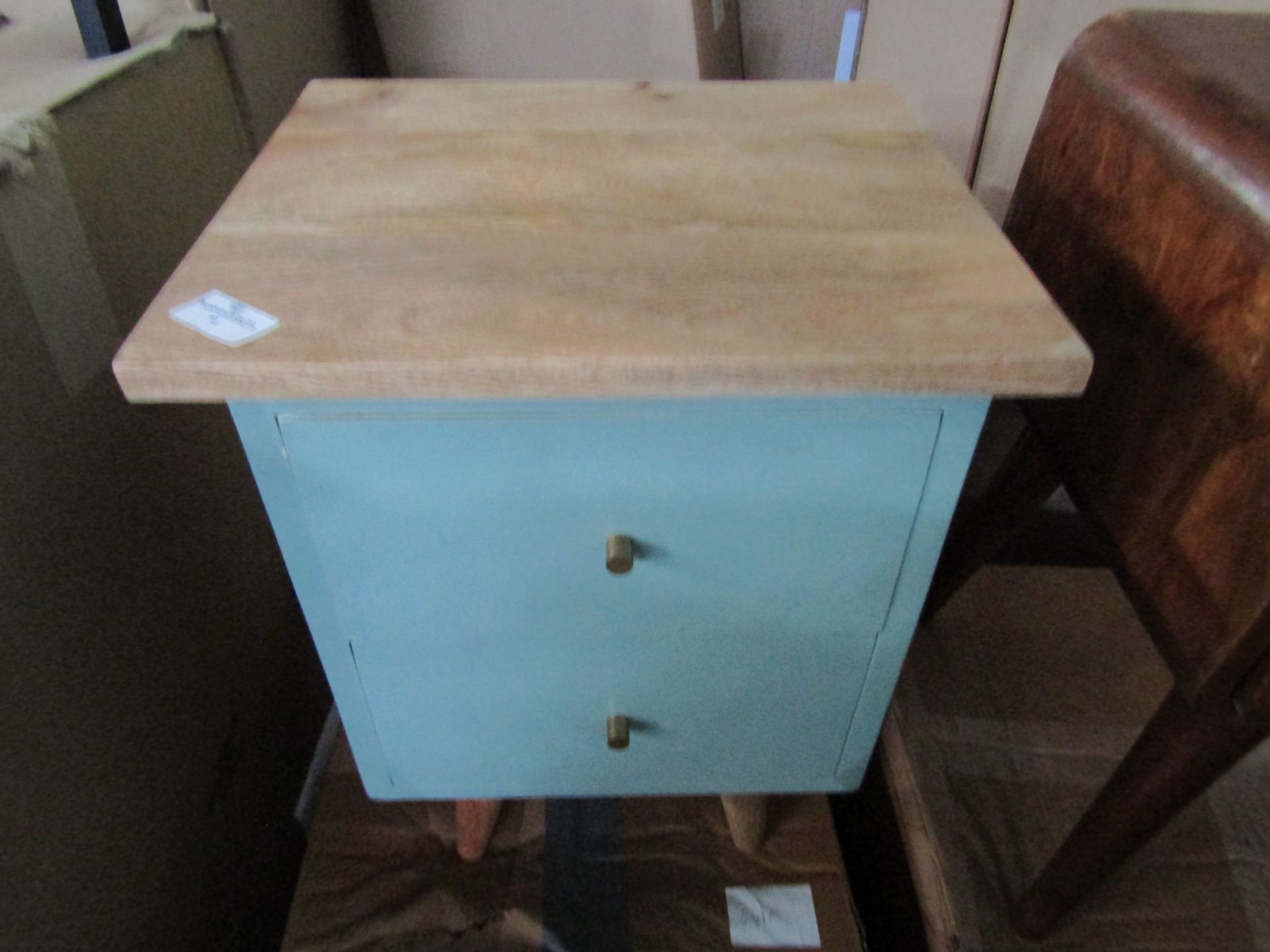 Fishe and Lilly Mint Green Bedside Table in Mango Wood RRP Â£129.99 Made from 100% solid,