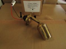 4x Chelsom - Brass LED Groove Wall Reading Light - New & Boxed.