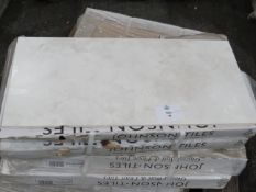 14x packs of 5 Johnsons 600x300mm MS STONE Marble white wall and floor tiles , new, ref code MARB1A,