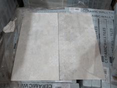 10x Packs of 5 Homebase 600x300mm Distressed Damask Grey wall tiles, new, ref code