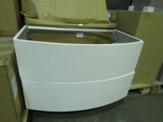 Vue Gloss White Curved Cabinet 900mm - Unchecked & Boxed.