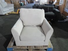Oak Furnitureland Jasmine Armchair in Campo Fabric - Silver with Khalifa Steel Scatters RRP ¶œ599.99