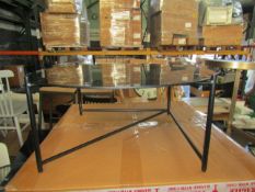 Swoon Linnun Coffee Table Black Steel & Smoked Glass RRP £329.00 SKU SWO-GW-linnuncoffsgl-A+ PID SWO