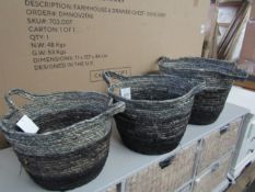 Cox & Cox Black Ombre Storage Baskets RRP Â£95.00 Crafted from cornleaf for a natural, lightweight