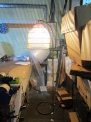 Made.com Arch Black Floor lamp With Wicker Shade, Very Good Condition & Tested Working With Bulb.