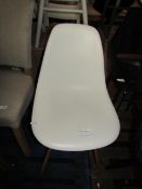 Heals Eames DSW Side Chair New Height 04 White 02 Golden Maple Base 05 Glides RRP Â£445.00