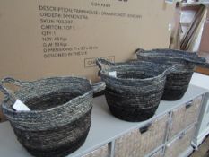 Cox & Cox Black Ombre Storage Baskets RRP Â£95.00 Crafted from cornleaf for a natural, lightweight