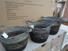 Cox & Cox Black Ombre Storage Baskets RRP Â£95.00 Crafted from cornleaf for a natural, lightweight