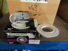 Box of approx 43 x MLRD2 Twist and lock down Lights White - New & Boxed.
