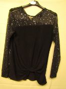 Bus Stop Top Black With Sequince Design Approx Size 12 Unworn Sample