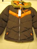 Adidas Childs Jacket Size S Brown/Orange New With Tags