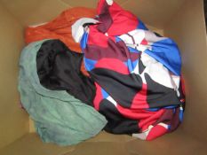 Box Containing Approx 7 Items of Ladies Clothing Dresses Tops Some Unworn Samples Some May Have Been